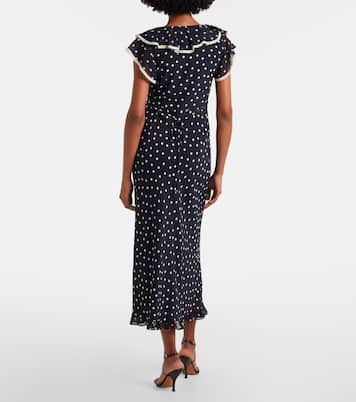 فستان ميدي من الكريب دي شين بنقشة نقاط البولكا Bethea | Rixo