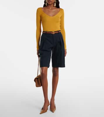 Pleated cotton Bermuda shorts | Saint Laurent