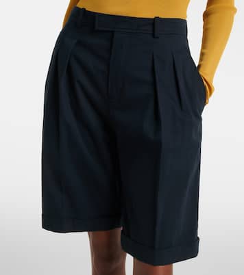 Pleated cotton Bermuda shorts | Saint Laurent