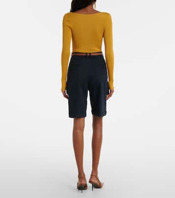 Pleated cotton Bermuda shorts | Saint Laurent