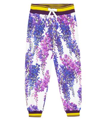 Floral cotton sweatpants | Dolce&Gabbana Kids