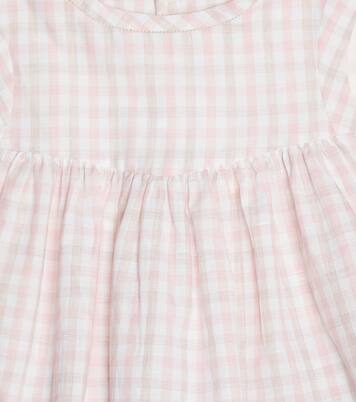 Armonie checked cotton and linen top | Bonpoint