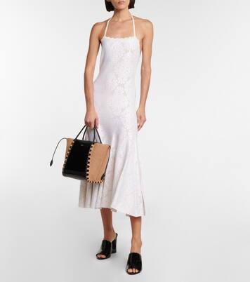 Hinge Medium suede and leather tote | Alaïa