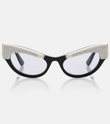 Occhiali da sole cat-eye con cristalli | Gucci