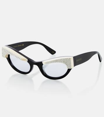 Occhiali da sole cat-eye con cristalli | Gucci
