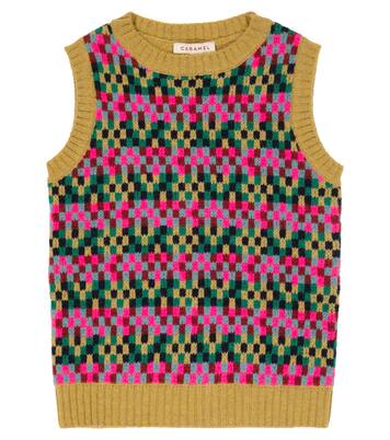 Maple intarsia wool-blend vest | Caramel