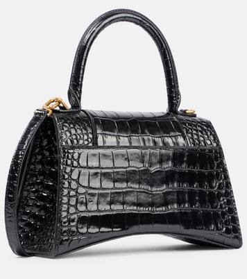 Hourglass Small croc-effect leather crossbody bag | Balenciaga