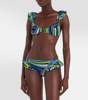Top de bikini fruncido estampado | Pucci