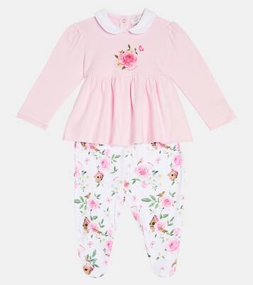 Baby floral top and footed pants set | Monnalisa