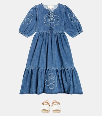 Patchwork cotton chambray dress | Petite Amalie  
