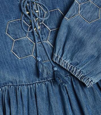 Patchwork cotton chambray dress | Petite Amalie  