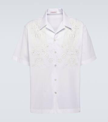 Embroidered cotton poplin bowling shirt | Valentino