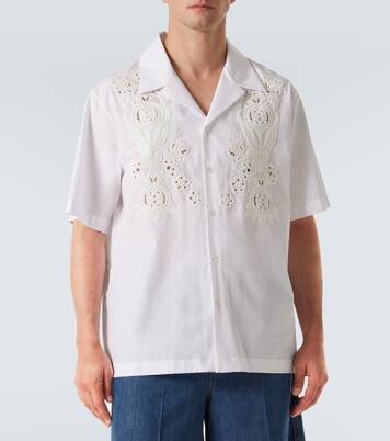 Embroidered cotton poplin bowling shirt | Valentino
