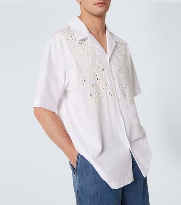 Embroidered cotton poplin bowling shirt | Valentino