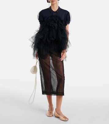 Classic pleated leather ballet flats | Simone Rocha