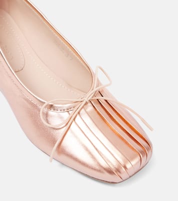 Classic pleated leather ballet flats | Simone Rocha