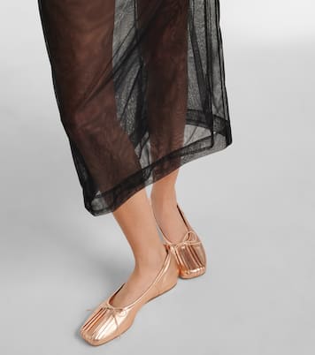 Classic pleated leather ballet flats | Simone Rocha