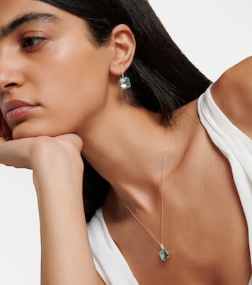 14kt gold necklace with topaz and diamonds | Mateo