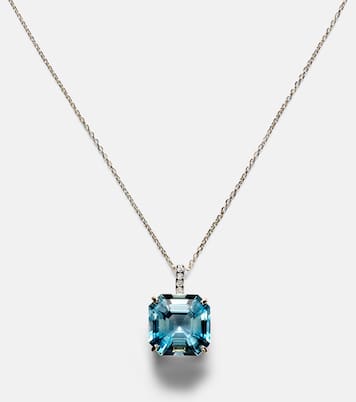 14kt gold necklace with topaz and diamonds | Mateo