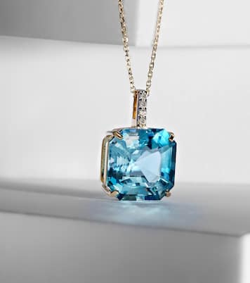 14kt gold necklace with topaz and diamonds | Mateo