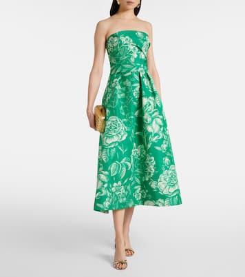 Strapless silk gown | Monique Lhuillier