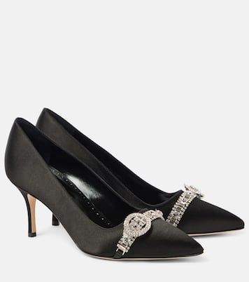 Pumps Asa 70 aus Satin mit Kristallen | Manolo Blahnik