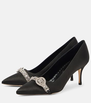 Pumps Asa 70 aus Satin mit Kristallen | Manolo Blahnik