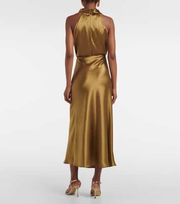 Valletta satin slip skirt | Galvan
