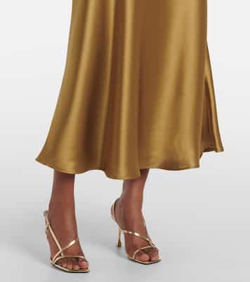 Valletta satin slip skirt | Galvan