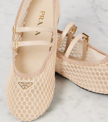 Macramé mesh Mary Jane flats | Prada