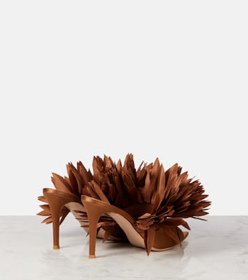 Daniah 85 appliqué crêpe satin mules | Gianvito Rossi