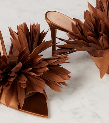 Daniah 85 appliqué crêpe satin mules | Gianvito Rossi