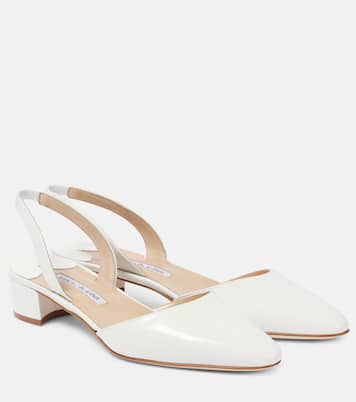 Bridal Aspro 30 leather slingback pumps | Manolo Blahnik