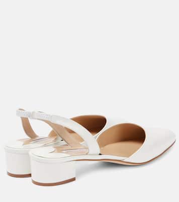 Bridal Aspro 30 leather slingback pumps | Manolo Blahnik