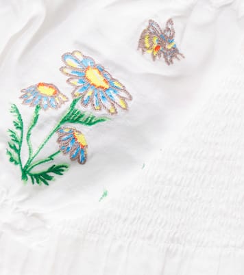 Top in cotone e lino a punto smock | Stella McCartney Kids