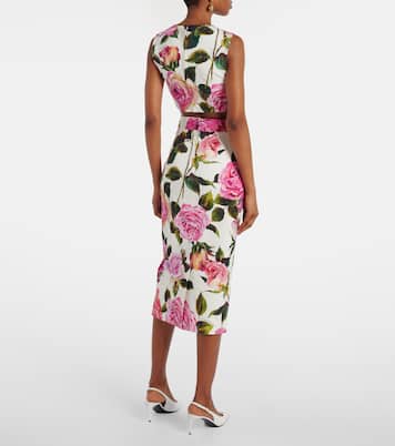 Floral cotton-blend crop top | Dolce&Gabbana