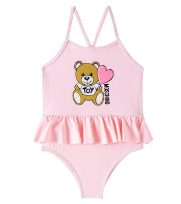 Baby Teddy Bear ruffled swimsuit | Moschino Kids