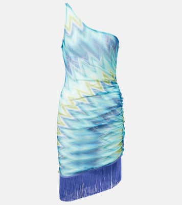 Zigzag fringed sheer minidress | Missoni