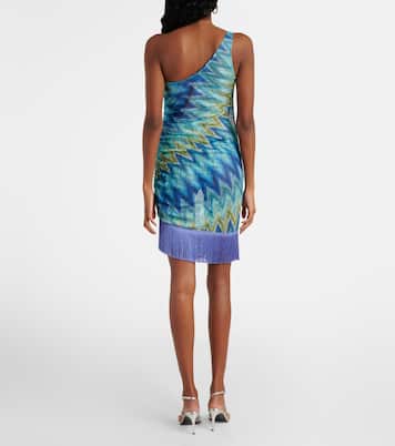 Zigzag fringed sheer minidress | Missoni