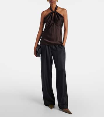 Cutout halterneck satin top | Tom Ford