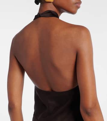 Cutout halterneck satin top | Tom Ford