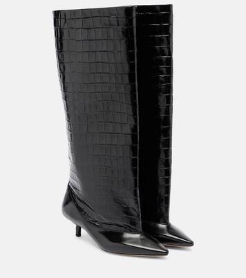 Tourni croc-effect leather knee-high boots | Jacquemus