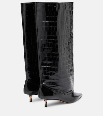 Tourni croc-effect leather knee-high boots | Jacquemus