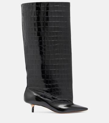 Tourni croc-effect leather knee-high boots | Jacquemus