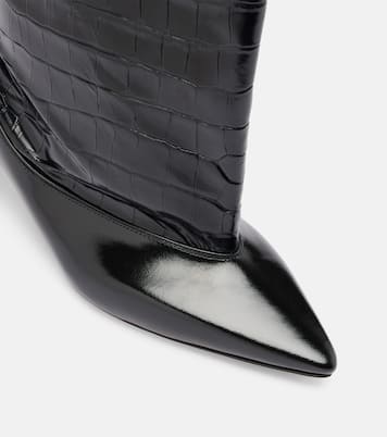 Tourni croc-effect leather knee-high boots | Jacquemus