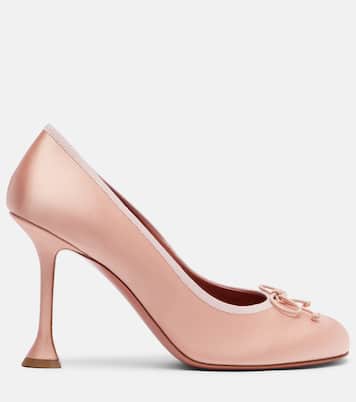 Pumps Lila 95 aus Satin | Amina Muaddi