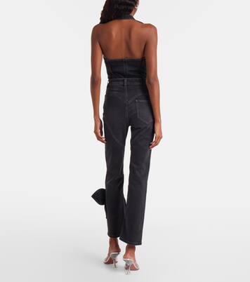 Bow-detail cropped straight jeans | Area