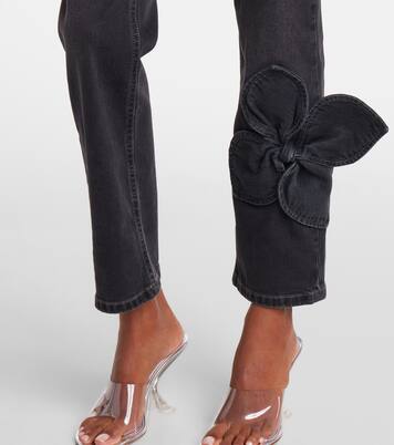 Bow-detail cropped straight jeans | Area