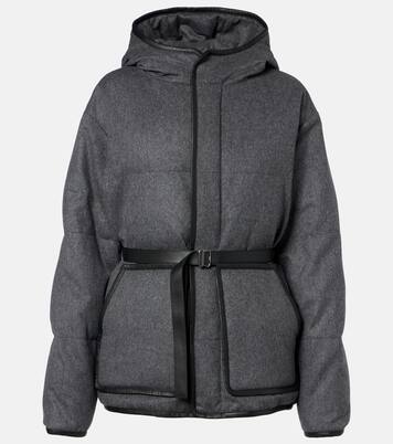Belted hooded padded cashmere jacket | Tod's