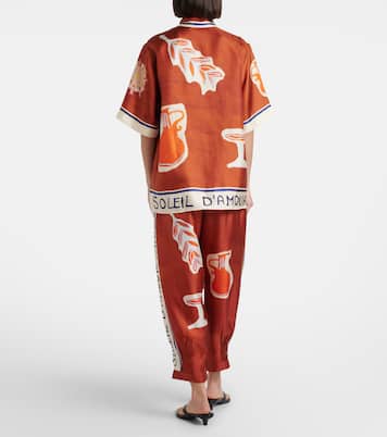 x LRNCE Soleil D'Amour silk tapered pants | Alémais